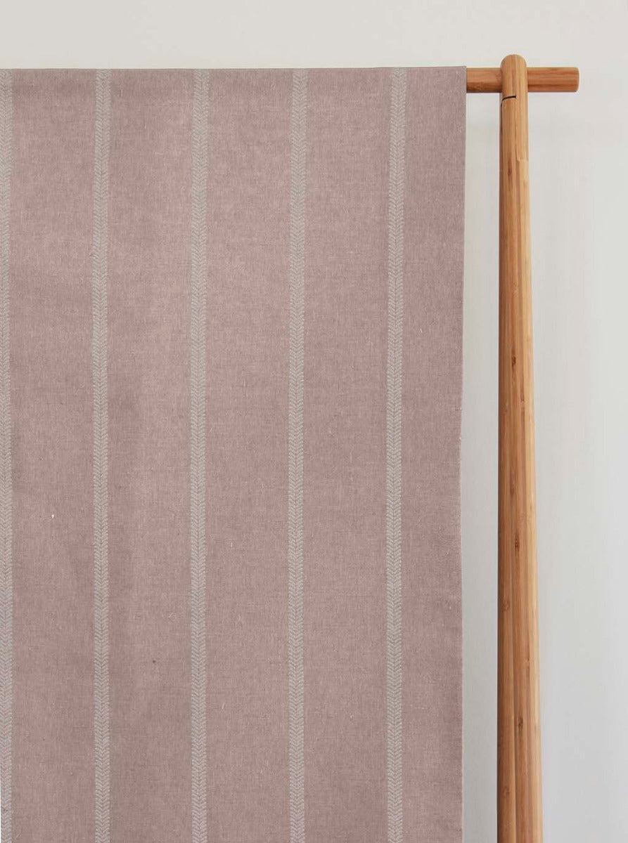 Rana New Blush- Pink curtain fabric with hand drawn stripes
