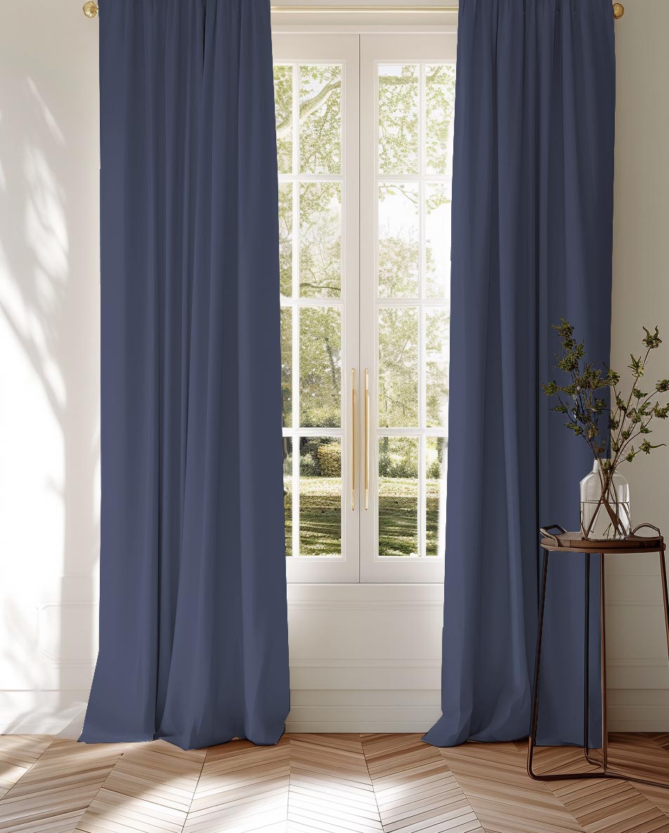 Danila Nightsky - Strong & heavy dark blue 100% cotton fabric. Ideal for upholstery, curtains and blinds etc. 