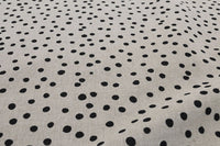 Dottie Noir - Dotted curtain fabric with Black dots 