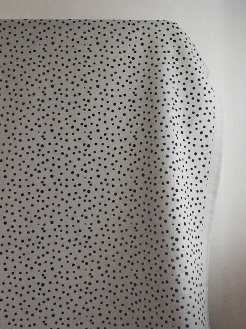 Dottie Noir - Dotted curtain fabric with Black dots 