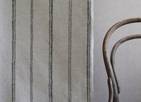 Rae Noir - Curtain fabric with Black hand drawn stripes