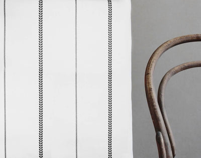 Berit Noir - curtain fabric with Black striped print