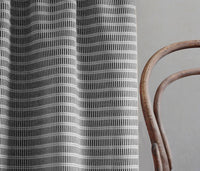 Egenia Noir - Natural curtain fabric, Black abstract print