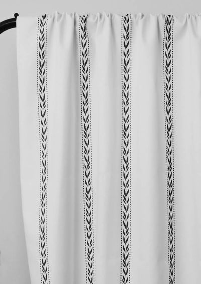 Helena Noir - curtain fabric with Black striped print