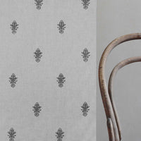 Lisana-NAT Noir - Curtain fabric with Black abstract print
