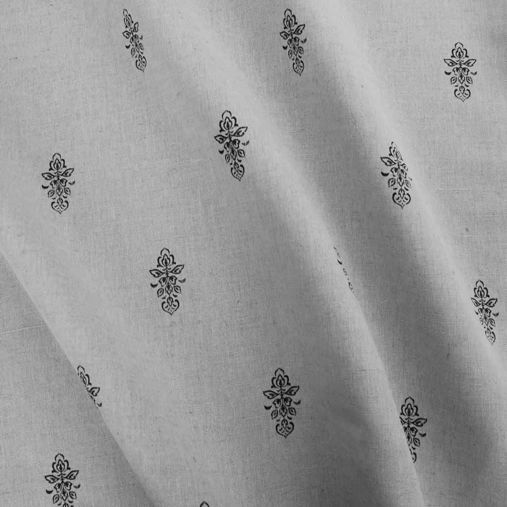 Lisana-NAT Noir - Curtain fabric with Black abstract print