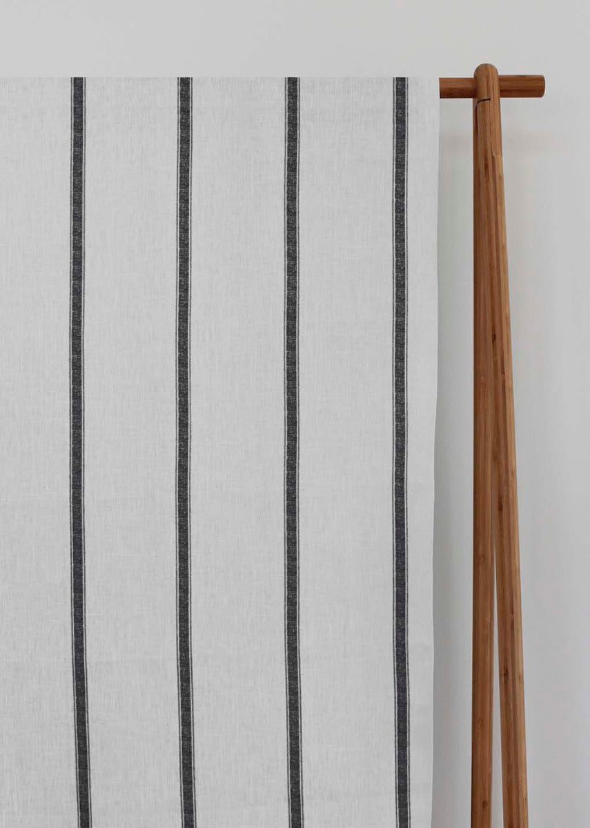 Rune Noir- vertical black tone striped fabric.
