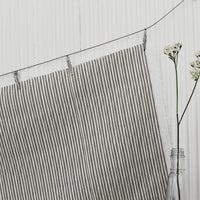 Maisa Nougat - Linen curtain fabric, Brown stripes