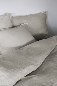 Linen Duvet Cover Double, Oatmeal