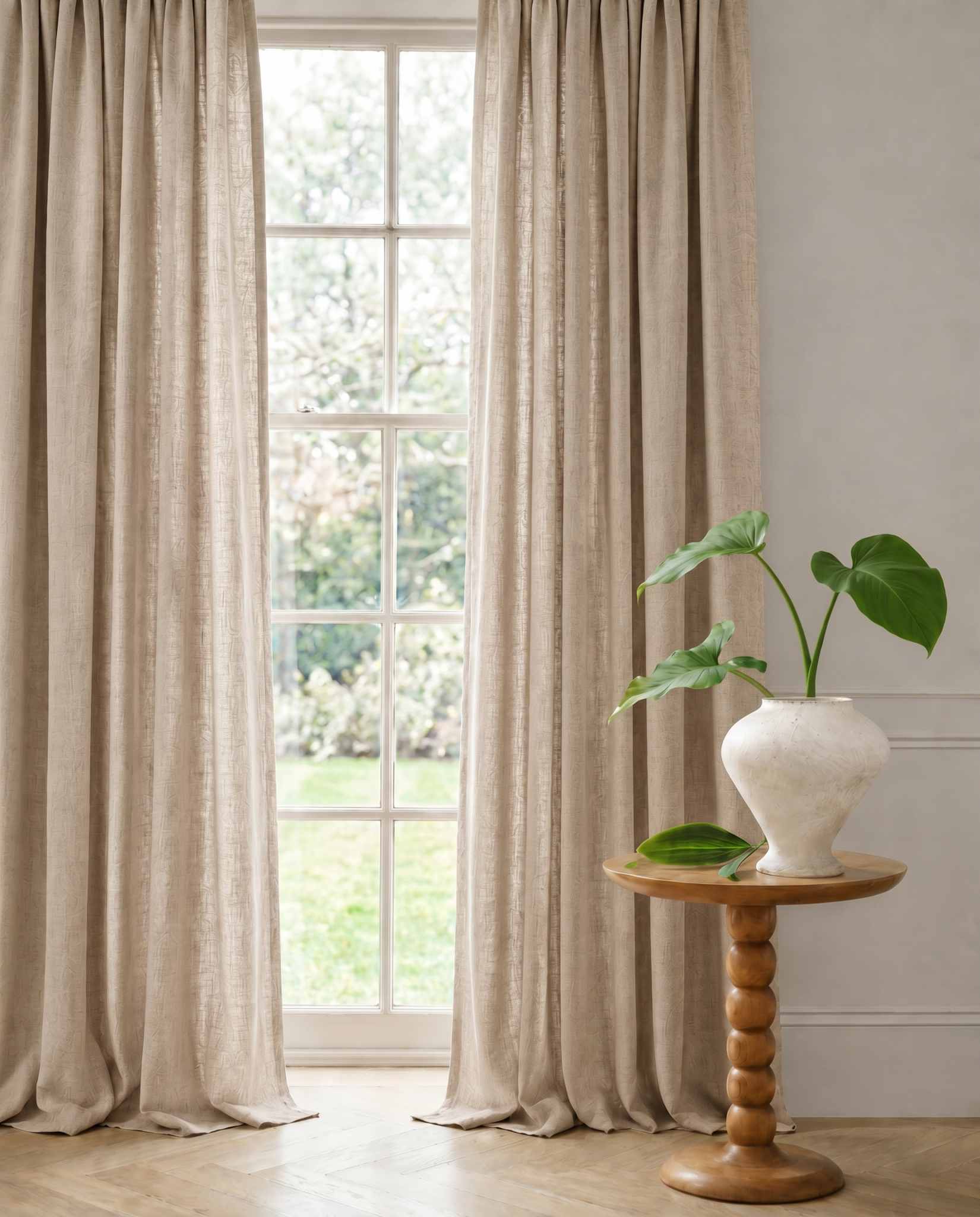 Oatmeal Linen Curtains with cotton lining. Made of soft Linen Cotton. Enni Oatmeal by Ada & Ina