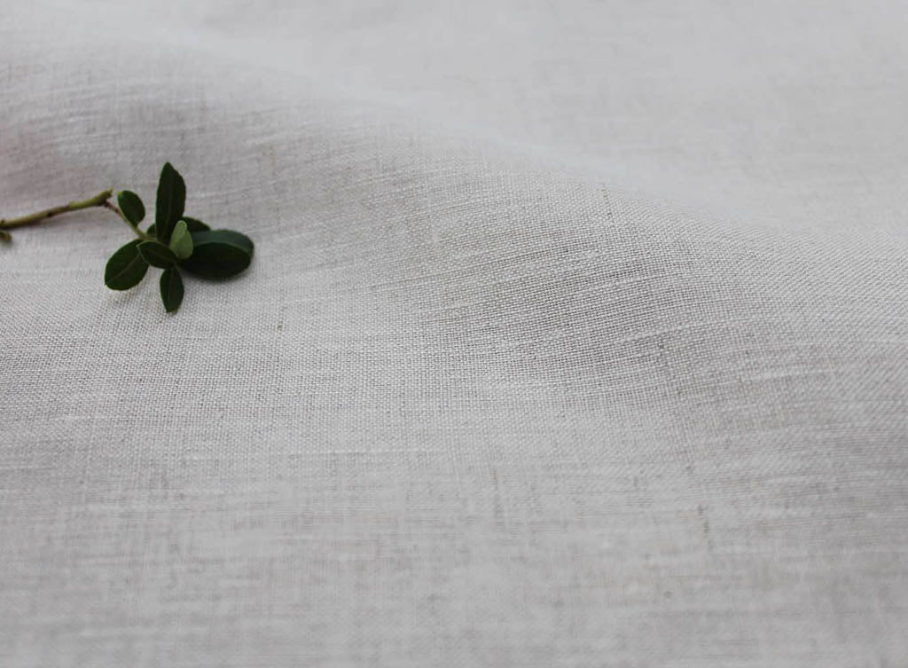 Linia Oatmeal 100% linen fabric, structure / close-up shot
