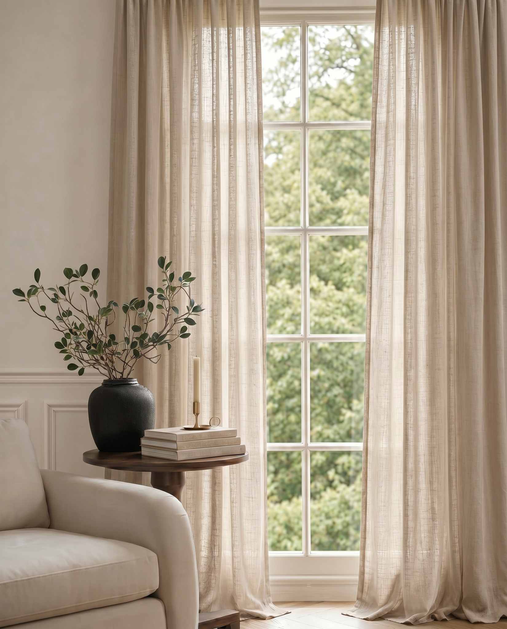 Oatmeal Linen Unlined Curtains. Mariana Oatmeal by Ada & Ina