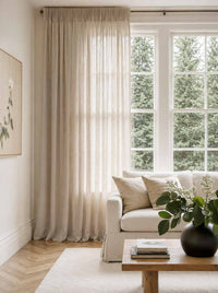 Oatmeal Pleated linen curtains