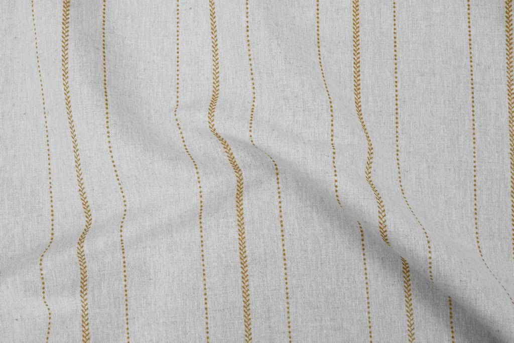 Inari Ochra - Curtain fabric with Orange Yellow striped print