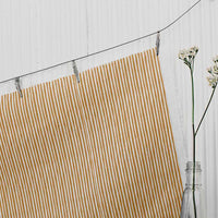 Maisa Ochra - Linen curtain fabric, Yellow Orange stripes