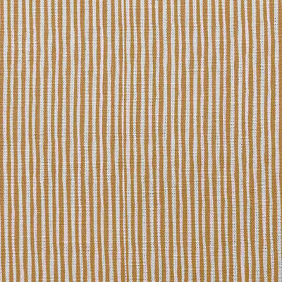 Maisa Ochra - Linen curtain fabric, Yellow Orange stripes