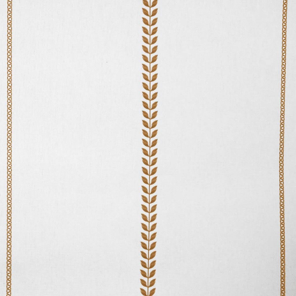 Berit Ochra - curtain fabric with Brown striped print