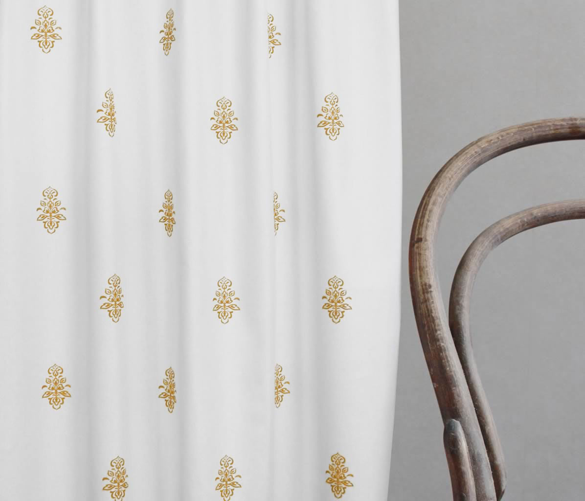 Lisana Ochra - Curtain fabric with Yellow Orange abstract print