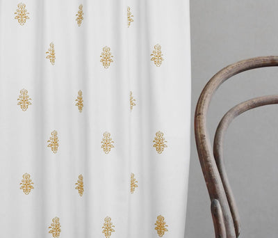 Lisana Ochra - Curtain fabric with Yellow Orange abstract print