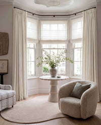 Off-white 100% Linen Bay window curtains. Bea Off White by Ada & Ina