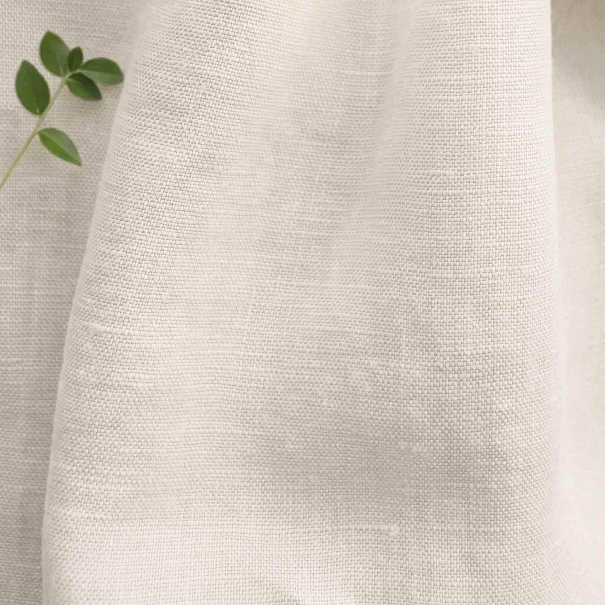 Off-white Linen Fabric - close-up. 100% Linen - Bea Off White by Ada & Ina Fabrics