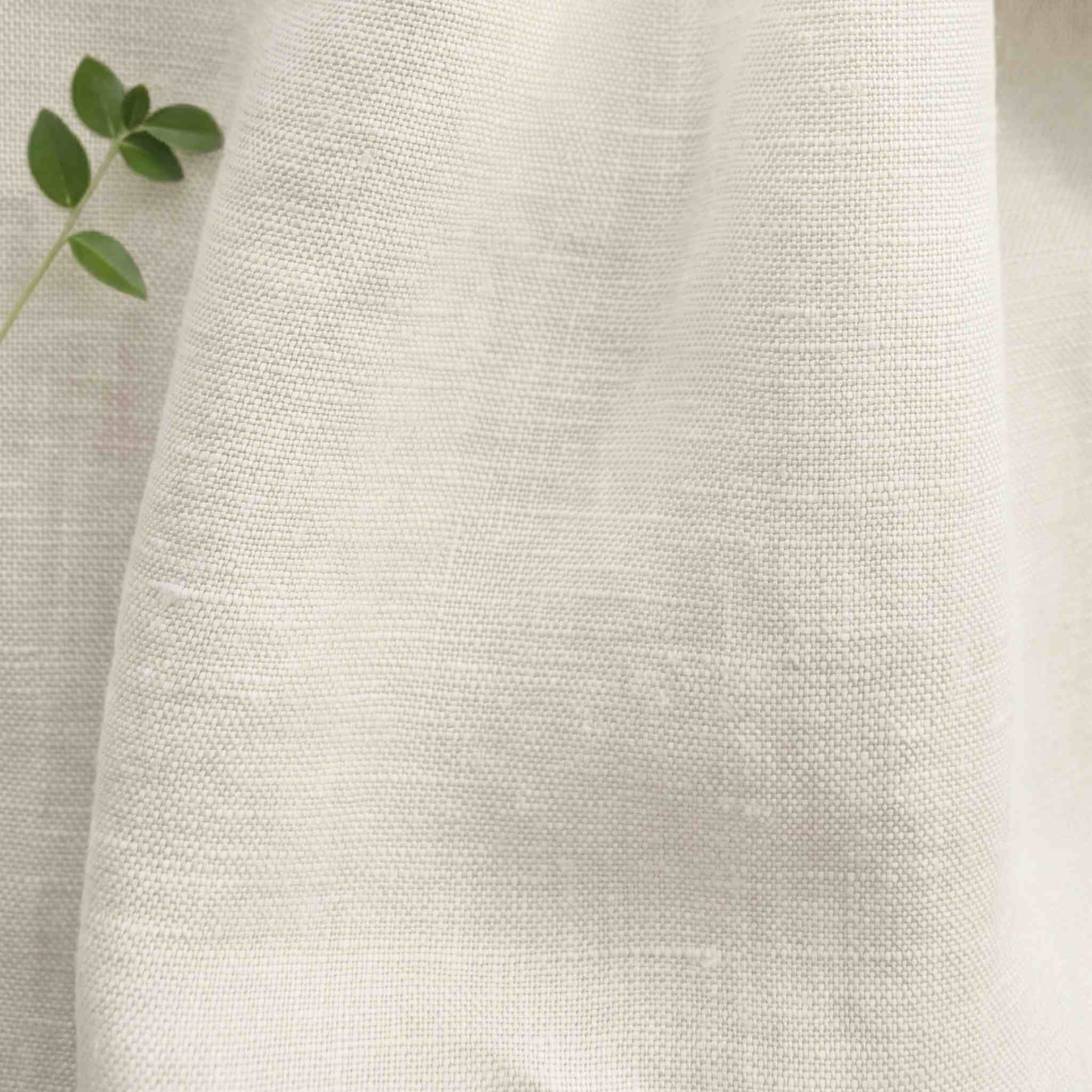 Off-white Linen Fabric - close-up. 100% Linen - Bea Off White by Ada & Ina Fabrics