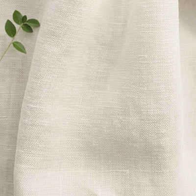 Off-white Linen Fabric - close-up. 100% Linen - Bea Off White by Ada & Ina Fabrics