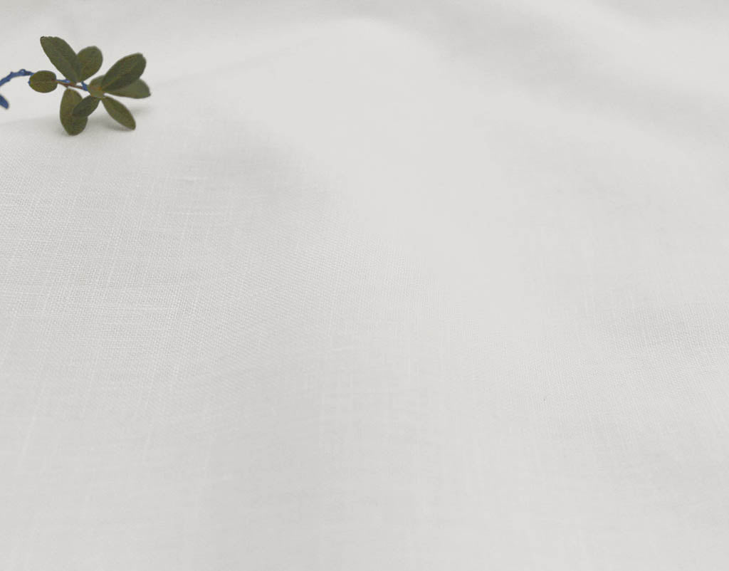 Linia Off White - stone washed medium weight 100% linen fabric for lined or unlined curtains. Soft Finish.