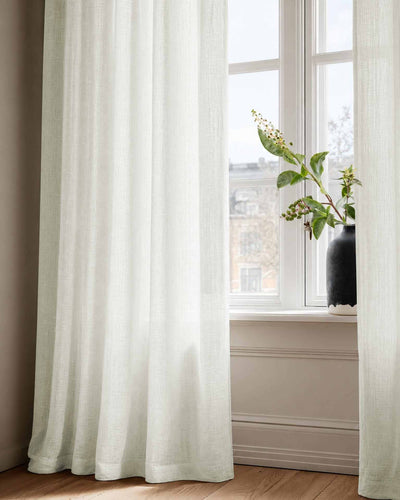Off-white Linen Curtains with cotton lining. Made of soft Linen Cotton -  Lupe Off White