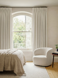 Off-white 100% Linen Triple Pleat curtains. Bea Off White by Ada & Ina