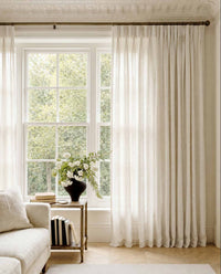 Off-white Triple pleat curtains