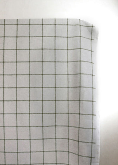 Tove Olive - Checked fabric with Green checks for curtains, roman blinds