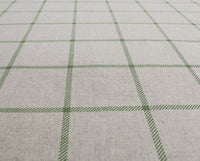 Tove Olive - Checked fabric with Green checks for curtains, roman blinds
