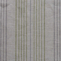 Else-Olive-  Linen Cotton mix curtain fabric, Green & Grey stripes