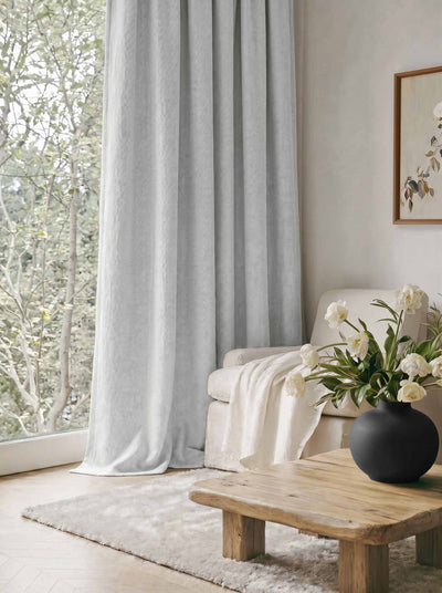 Pale Blue Made to measure linen curtains - Blackout lined heavy Linen curtains. Greta Pearl.