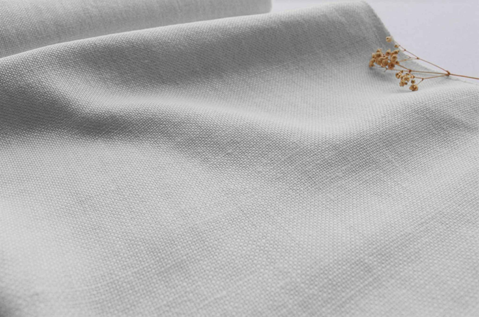 Pale Blue Heavy Linen for curtains and upholstery - 100% linen fabric. Greta Pearl.