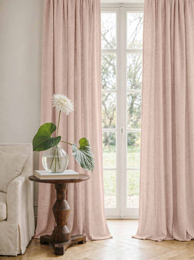 Pale Pink Linen Curtains - Cotton lined. Made of pre-washed 100% linen Bianco Misty Rose by Ada & Ina.