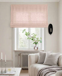 Pale Pink Linen Roman blind - Cotton lined. Made of pre-washed 100% linen Bianco Misty Rose by Ada & Ina.