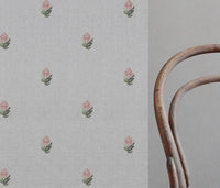 Paulina Pink - Curtain fabric with Pink floral print