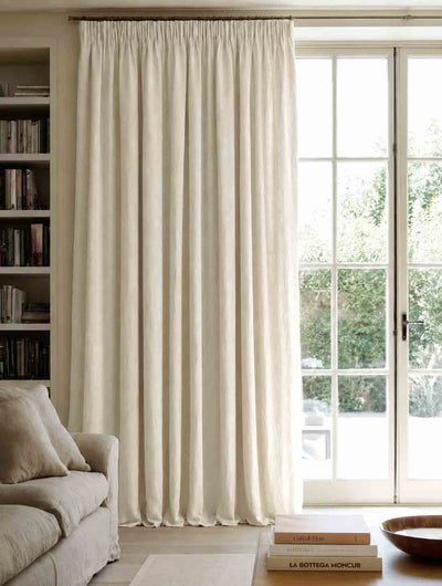 White Double Width Curtains for Living Room. 100% Pure Linen Wide Width White Fabric 