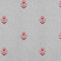 Penelope Pink Red - Curtain fabric with Pink and Red floral print