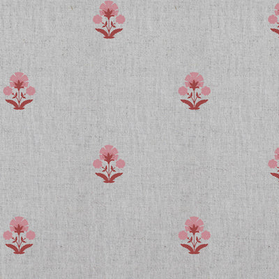 Penelope Pink Red - Curtain fabric with Pink and Red floral print