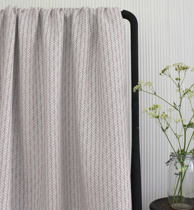 Fia Peony - Linen curtain fabric, abstract Pink pattern
