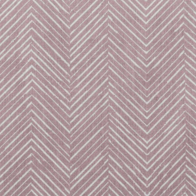 Lulu-Peony - White fabric with Pale Pink Print. Abstract Print, 100% Linen