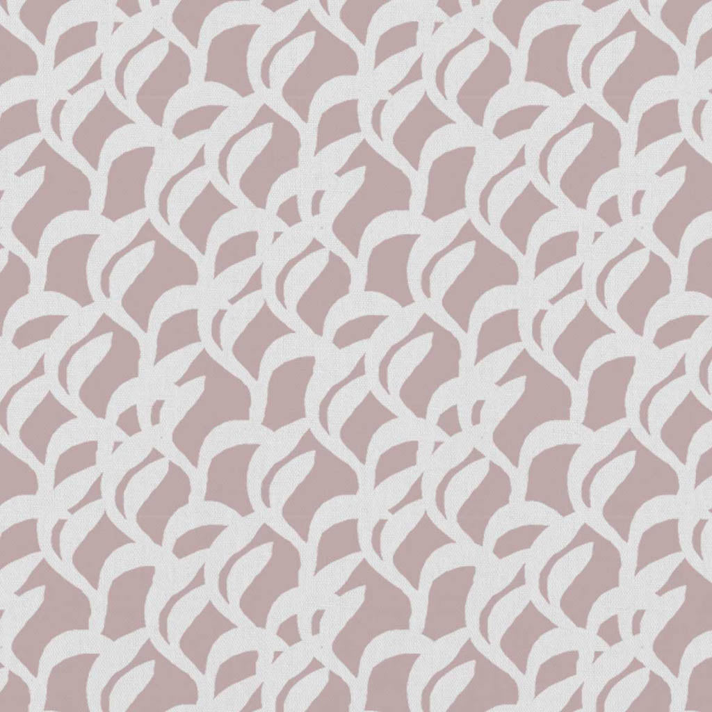 Edlyn Peony-WHT  - White curtain fabric with Pink abstract botanical print
