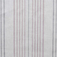 Else-Peony- WHT -  Linen curtain fabric, Pale Pink & Grey stripes