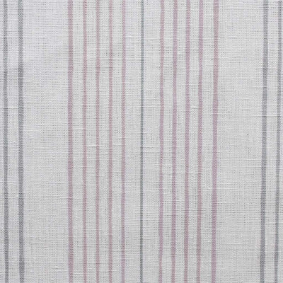 Else-Peony- WHT -  Linen curtain fabric, Pale Pink & Grey stripes