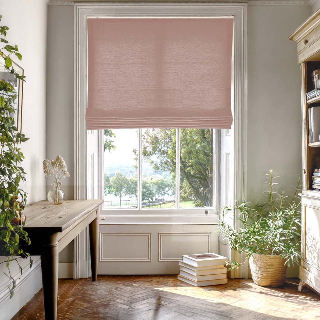 Pale Pink Roman Blind