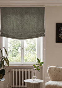 Pine Green 100% Linen Relaxed blind. Bea Pine by Ada & Ina