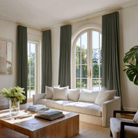 Dark green cotton curtains, Lifestyle shot